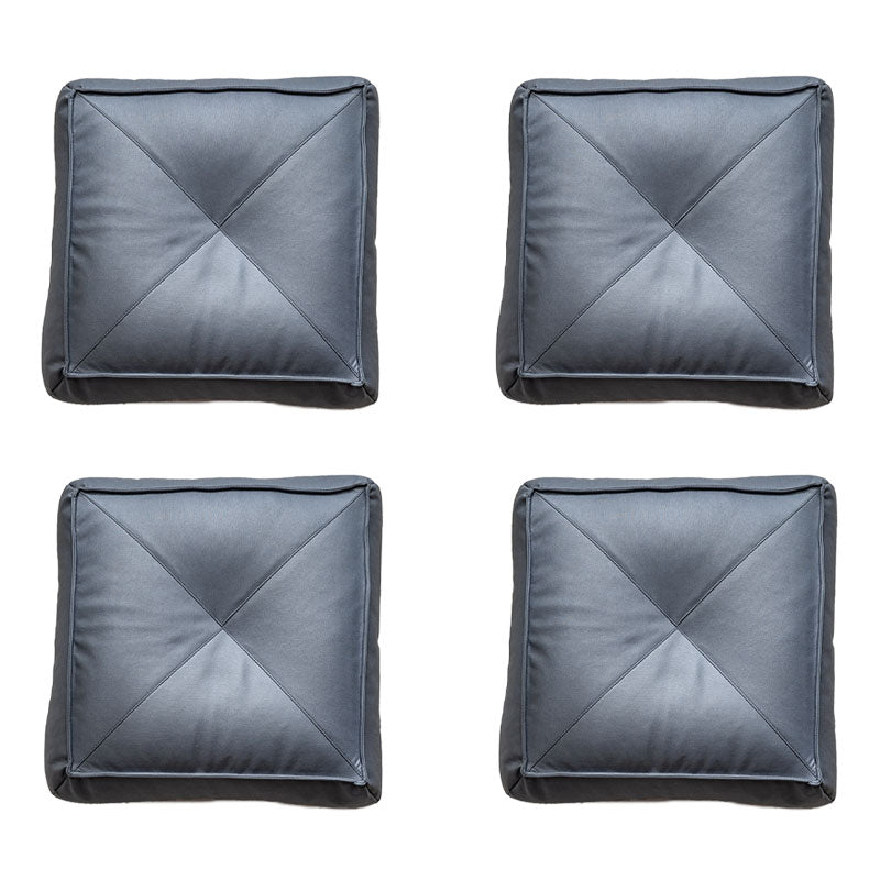 Glam Pouf Ottoman Faux Leather Stain Resistant Solid Color Square Ottoman