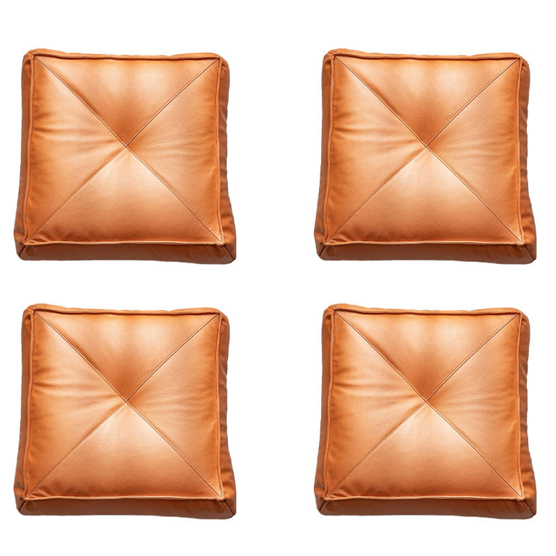 Glam Pouf Ottoman Faux Leather Stain Resistant Solid Color Square Ottoman