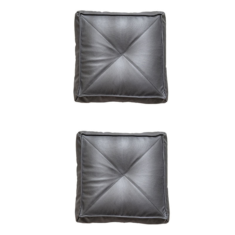 Glam Pouf Ottoman Faux Leather Stain Resistant Solid Color Square Ottoman