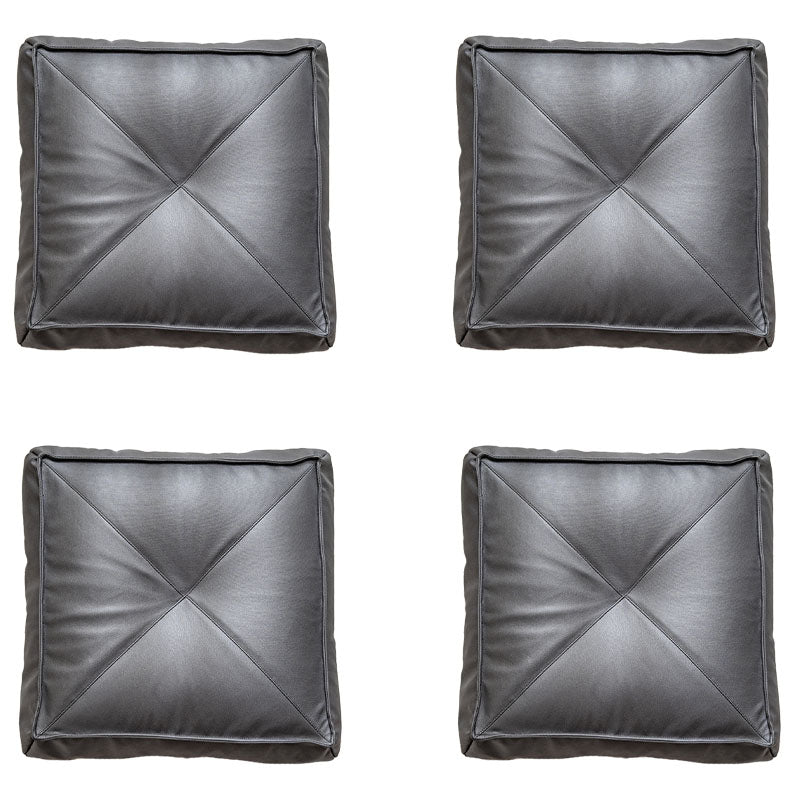 Glam Pouf Ottoman Faux Leather Stain Resistant Solid Color Square Ottoman