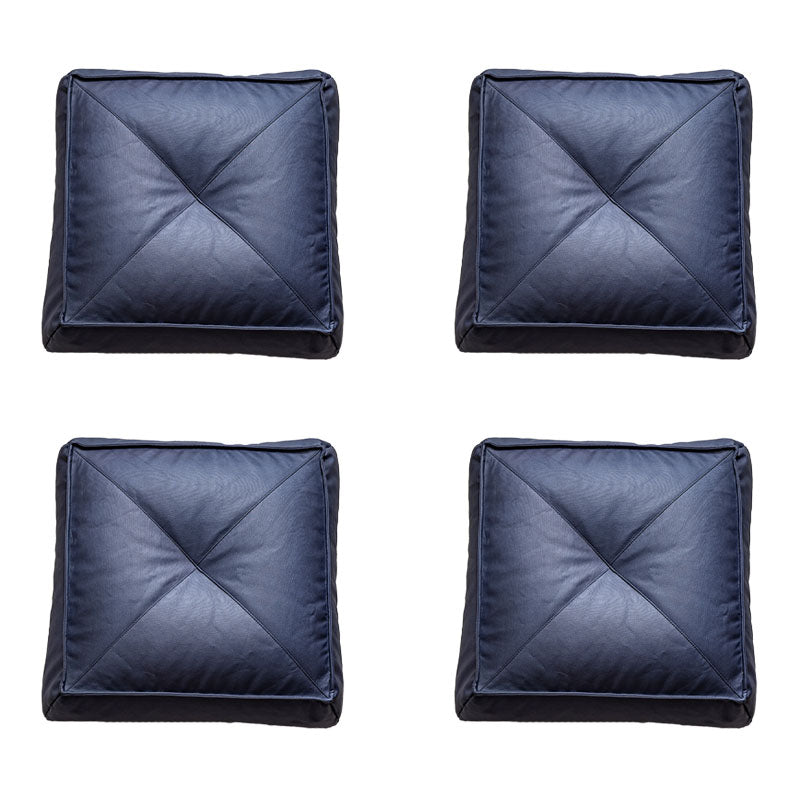 Glam Pouf Ottoman Faux Leather Stain Resistant Solid Color Square Ottoman