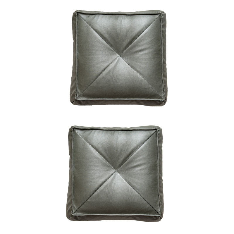 Glam Pouf Ottoman Faux Leather Stain Resistant Solid Color Square Ottoman