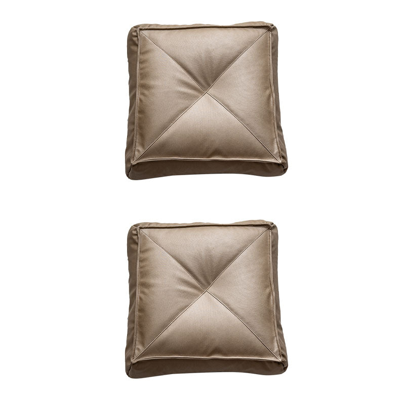 Glam Pouf Ottoman Faux Leather Stain Resistant Solid Color Square Ottoman