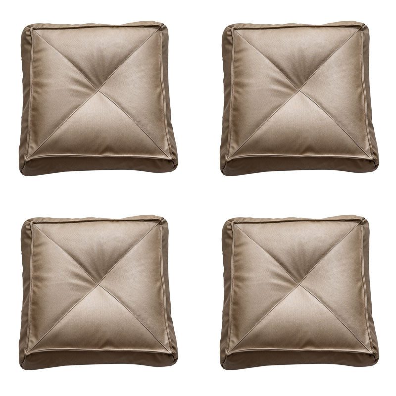 Glam Pouf Ottoman Faux Leather Stain Resistant Solid Color Square Ottoman