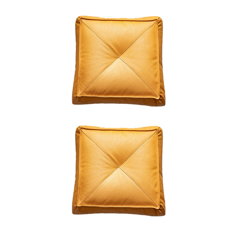 Glam Pouf Ottoman Faux Leather Stain Resistant Solid Color Square Ottoman