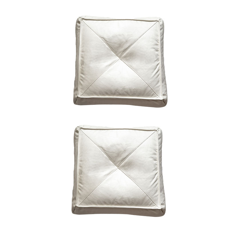 Glam Pouf Ottoman Faux Leather Stain Resistant Solid Color Square Ottoman