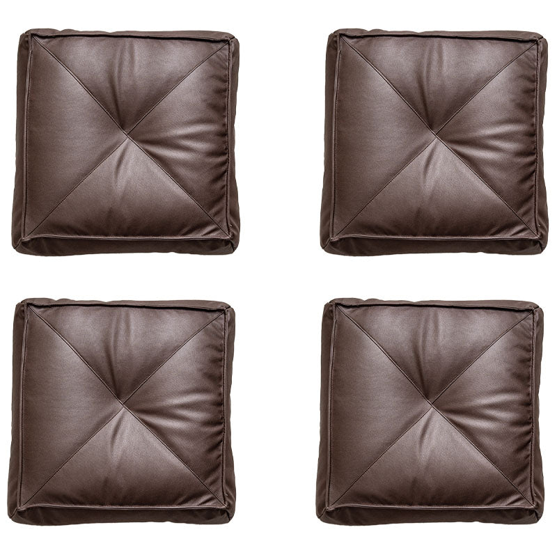 Glam Pouf Ottoman Faux Leather Stain Resistant Solid Color Square Ottoman