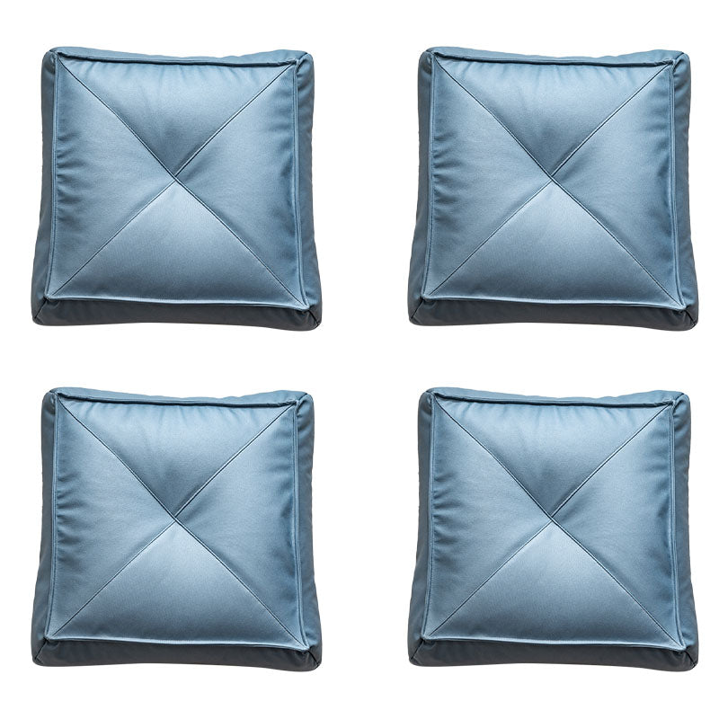 Glam Pouf Ottoman Faux Leather Stain Resistant Solid Color Square Ottoman