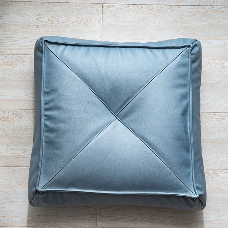 Glam Pouf Ottoman Faux Leather Stain Resistant Solid Color Square Ottoman