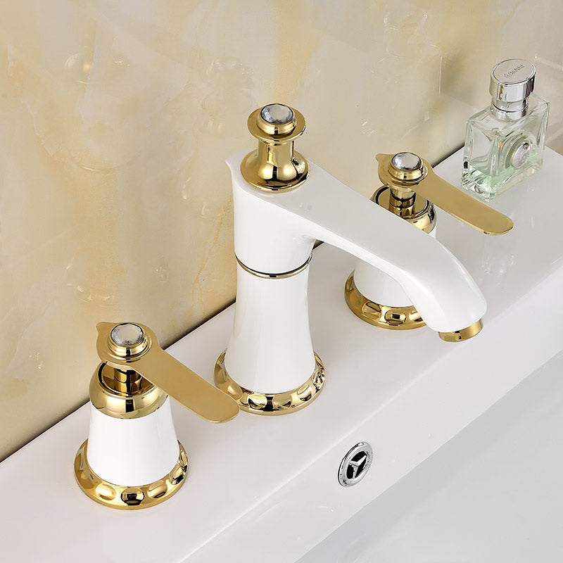 Glam Bath Faucet Trim Deck Mounted Lever Handle Swivel Spout Bathtub Faucet