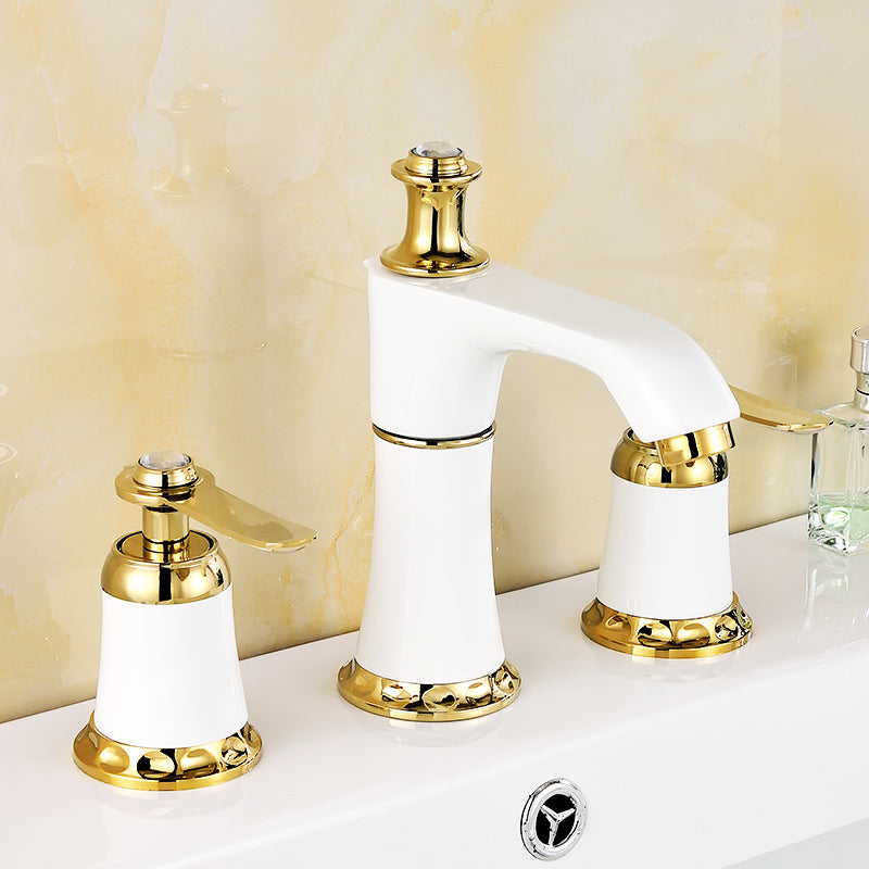 Glam Bath Faucet Trim Deck Mounted Lever Handle Swivel Spout Bathtub Faucet