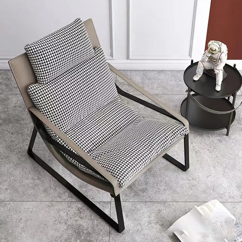 Mid-Century Modern Accent Armchair with Loose Back and Sled Base