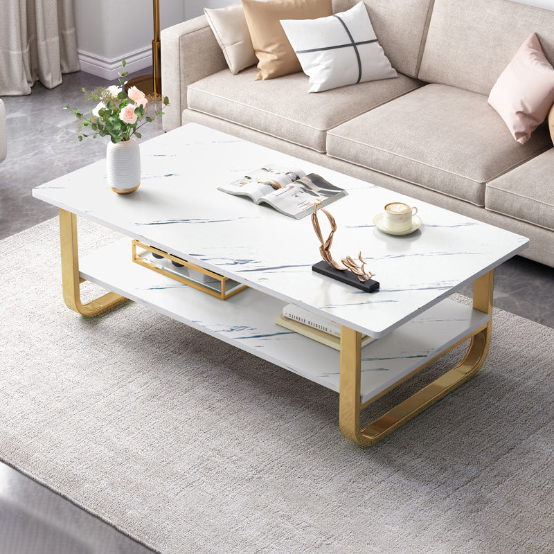 Contemporary Sled Cocktail Table Rectangle Single Coffee Table