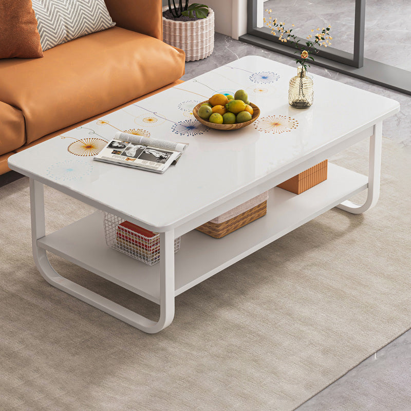 Contemporary Sled Cocktail Table Rectangle Single Coffee Table