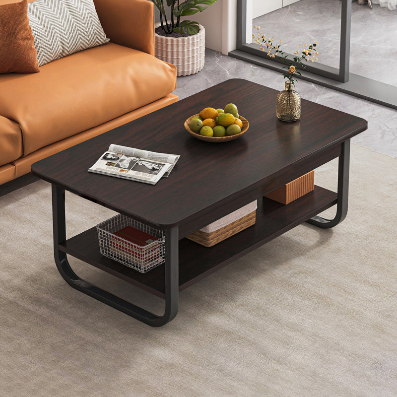 Contemporary Sled Cocktail Table Rectangle Single Coffee Table