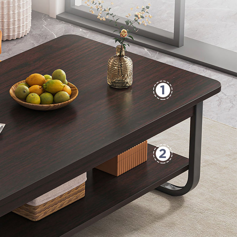 Contemporary Sled Cocktail Table Rectangle Single Coffee Table