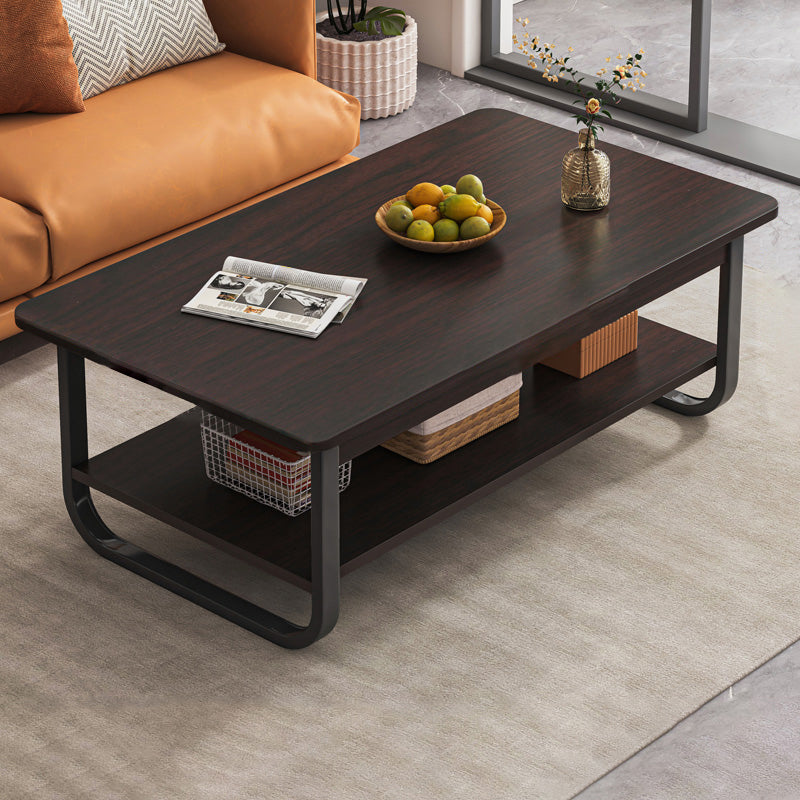 Contemporary Sled Cocktail Table Rectangle Single Coffee Table