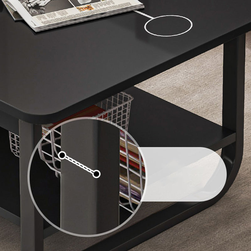 Contemporary Sled Cocktail Table Rectangle Single Coffee Table