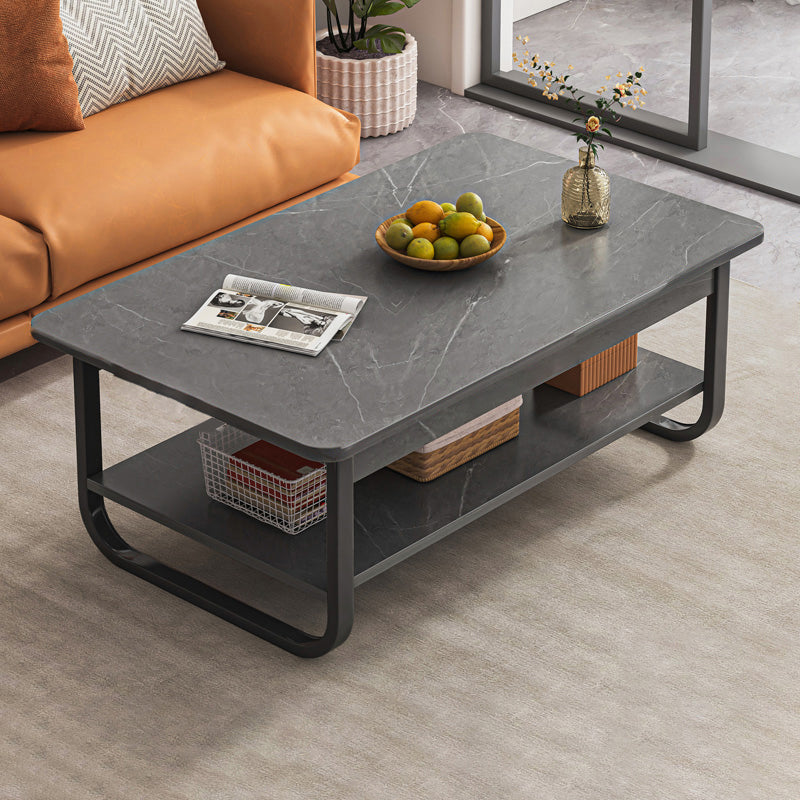 Contemporary Sled Cocktail Table Rectangle Single Coffee Table