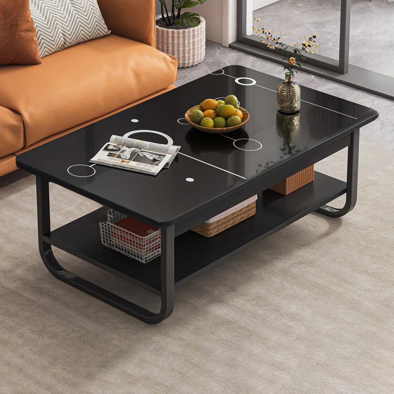 Contemporary Sled Cocktail Table Rectangle Single Coffee Table