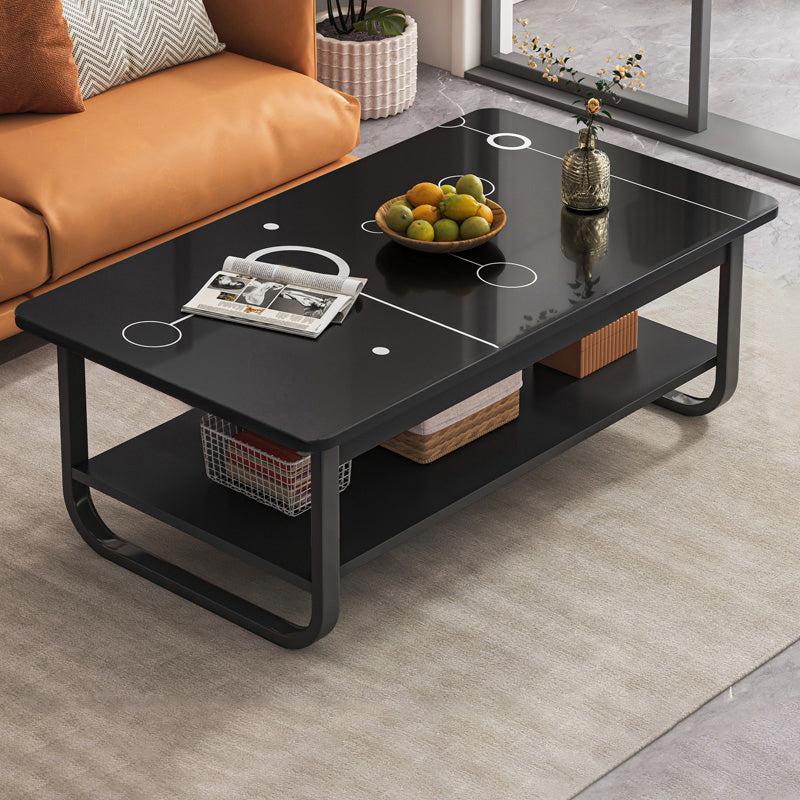 Contemporary Sled Cocktail Table Rectangle Single Coffee Table