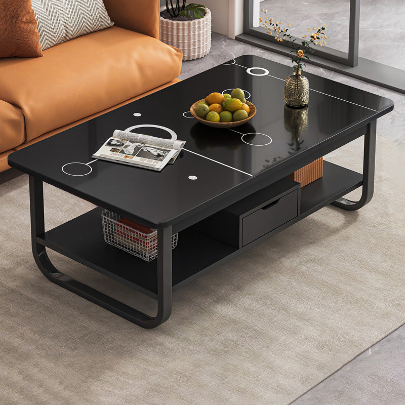 Contemporary Sled Cocktail Table Rectangle Single Coffee Table