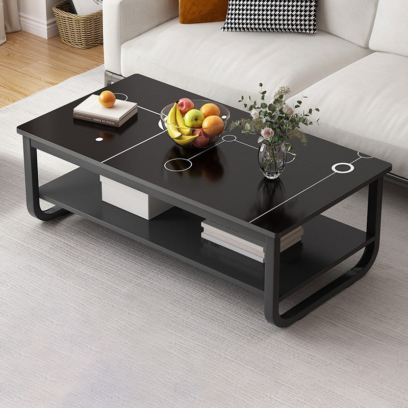 Contemporary Sled Cocktail Table Rectangle Single Coffee Table