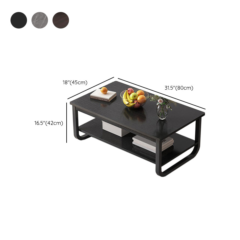 Contemporary Sled Cocktail Table Rectangle Single Coffee Table