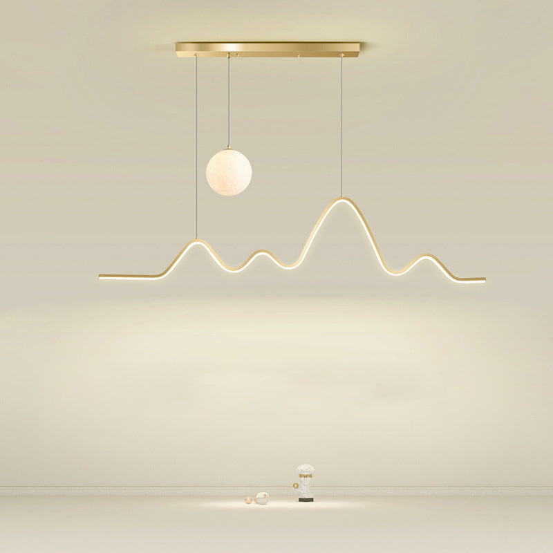 2-Lights Black/Golden/White Island Lighting Modern Statement Ceiling Light for Dining Room