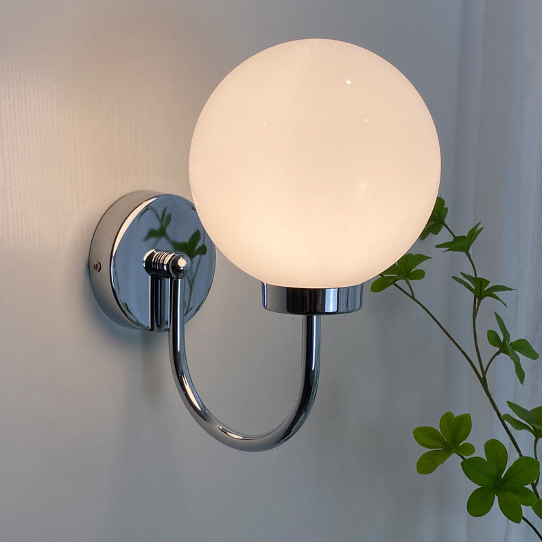 Modern Vanity Light Glass Ball Shade Wall Light Sconce for Washroom