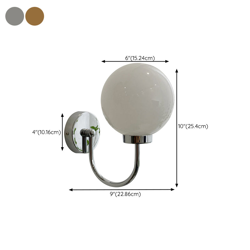 Modern Vanity Light Glass Ball Shade Wall Light Sconce for Washroom