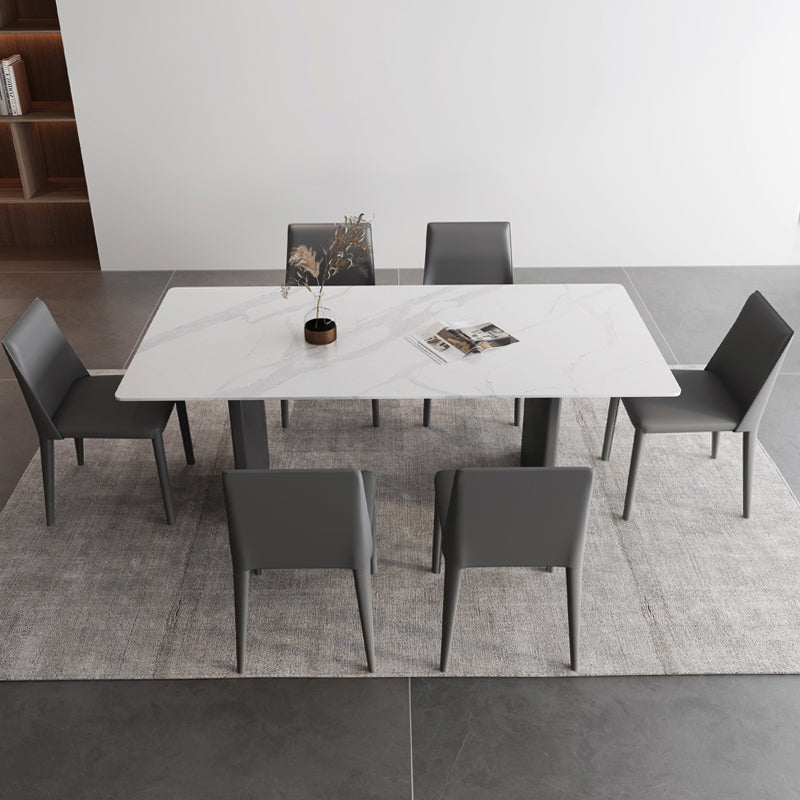 Modern Dining Table Set 1/4/6/7 Pieces with Metal Base Kitchen Furniture Set