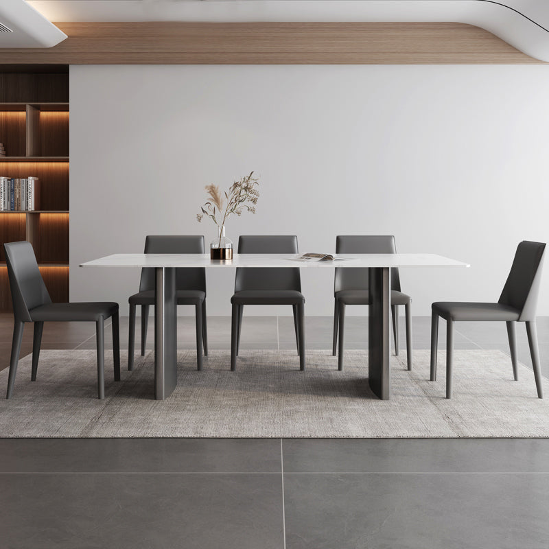 Modern Dining Table Set 1/4/6/7 Pieces with Metal Base Kitchen Furniture Set