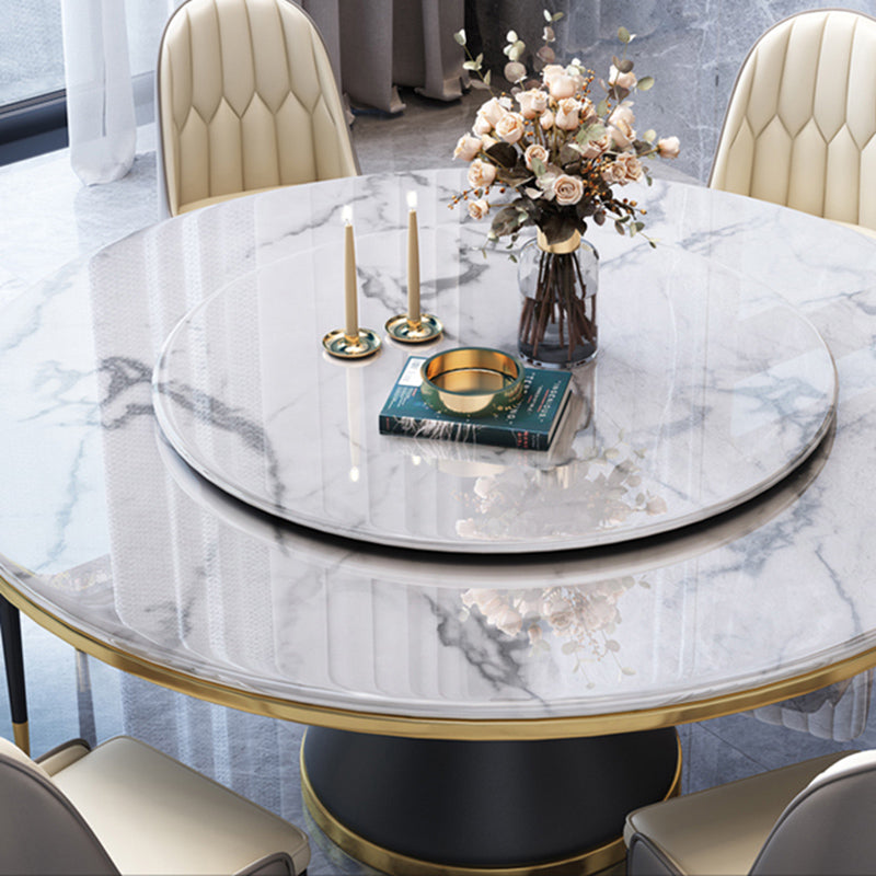 Modern Marble Dining Table Set 1/2/5/7 Pieces with Metal Base Kitchen Furniture Set