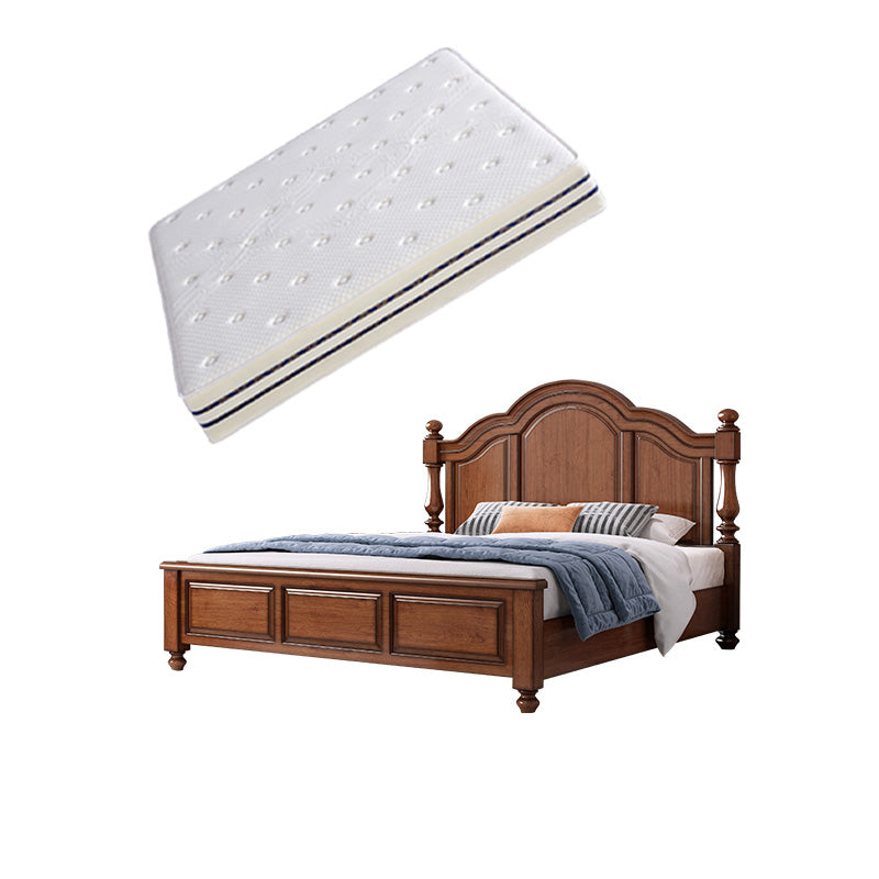 Mid-Century Modern Standard Bed Solid Wood Panel Bed with Headboard