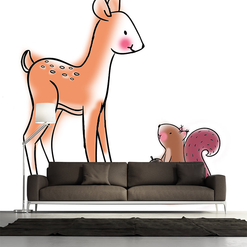 Animals Illustration Wall Mural Wallpaper Sitting Room Wall Mural