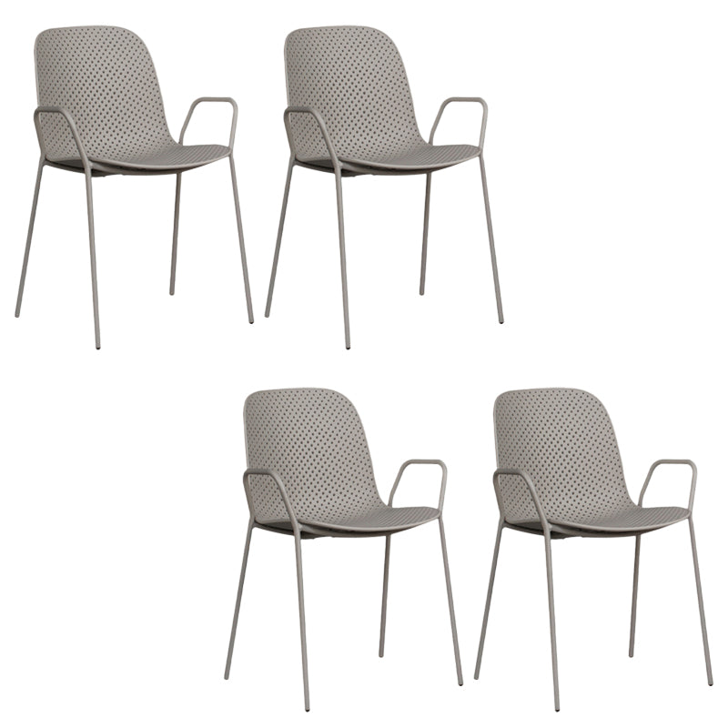 Industrial Patio Dining Chair Iron With Arm Stacking Plastic Outdoor Bistro Chairs