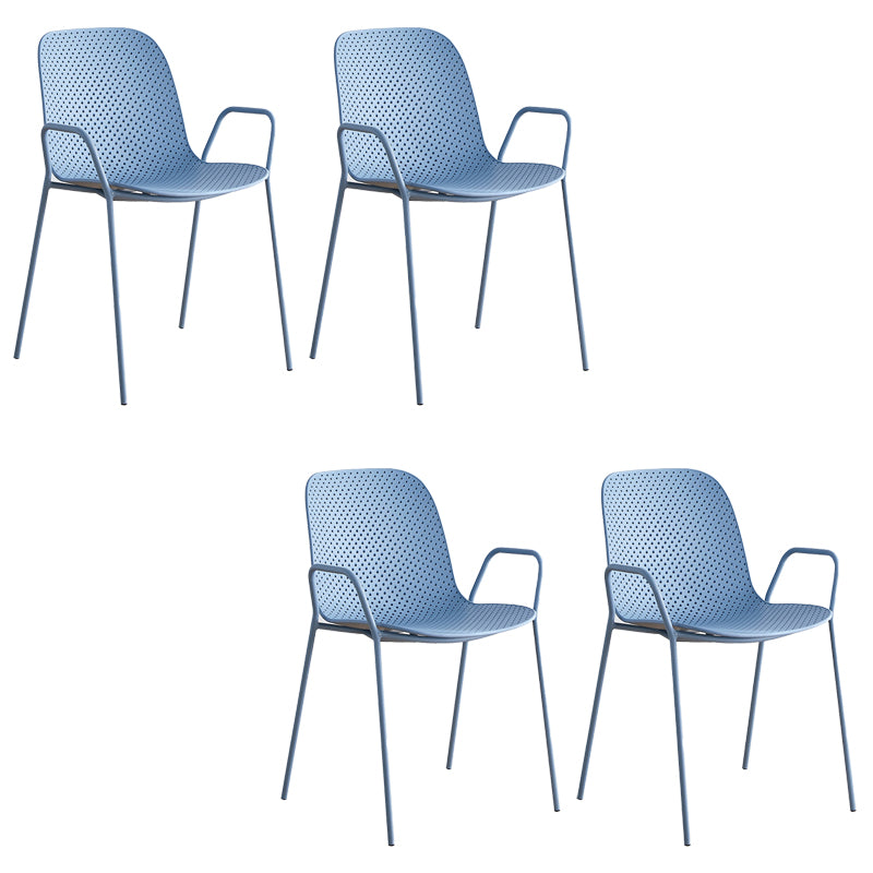 Industrial Patio Dining Chair Iron With Arm Stacking Plastic Outdoor Bistro Chairs