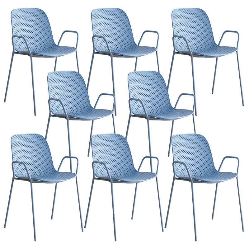 Industrial Patio Dining Chair Iron With Arm Stacking Plastic Outdoor Bistro Chairs