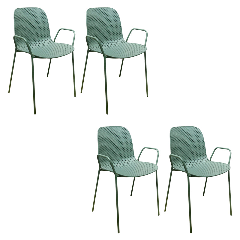 Industrial Patio Dining Chair Iron With Arm Stacking Plastic Outdoor Bistro Chairs