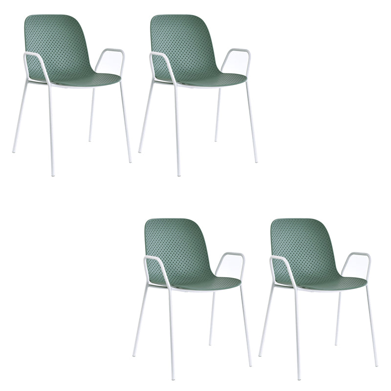 Industrial Patio Dining Chair Iron With Arm Stacking Plastic Outdoor Bistro Chairs