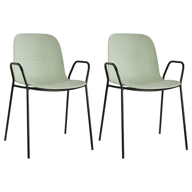 Industrial Patio Dining Chair Iron With Arm Stacking Plastic Outdoor Bistro Chairs