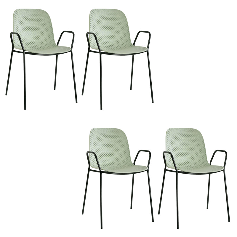 Industrial Patio Dining Chair Iron With Arm Stacking Plastic Outdoor Bistro Chairs