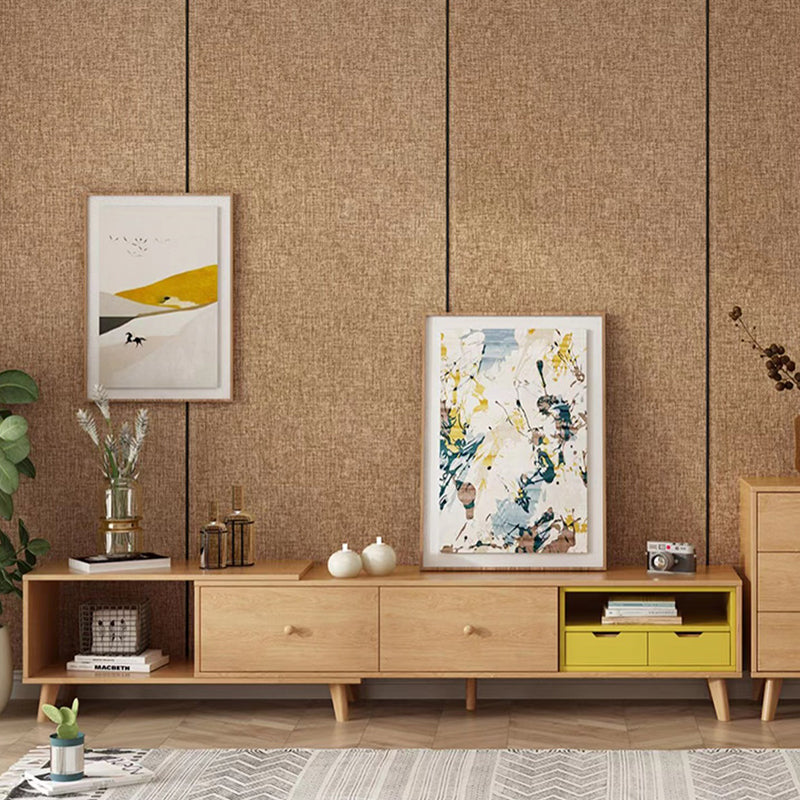Contemporary Style Wall Panel Linen Living Room Peel and Stick Wall Paneling