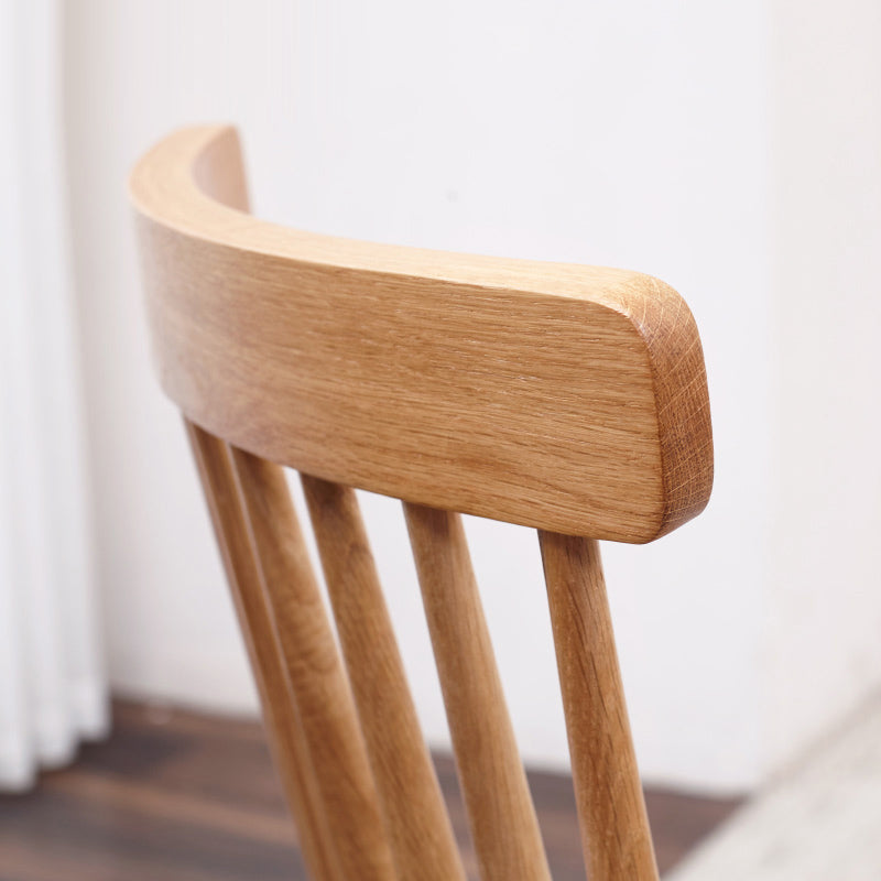 Contemporary Kitchen Armless Chair Oak Solid Wood Slat Back Dining Chair