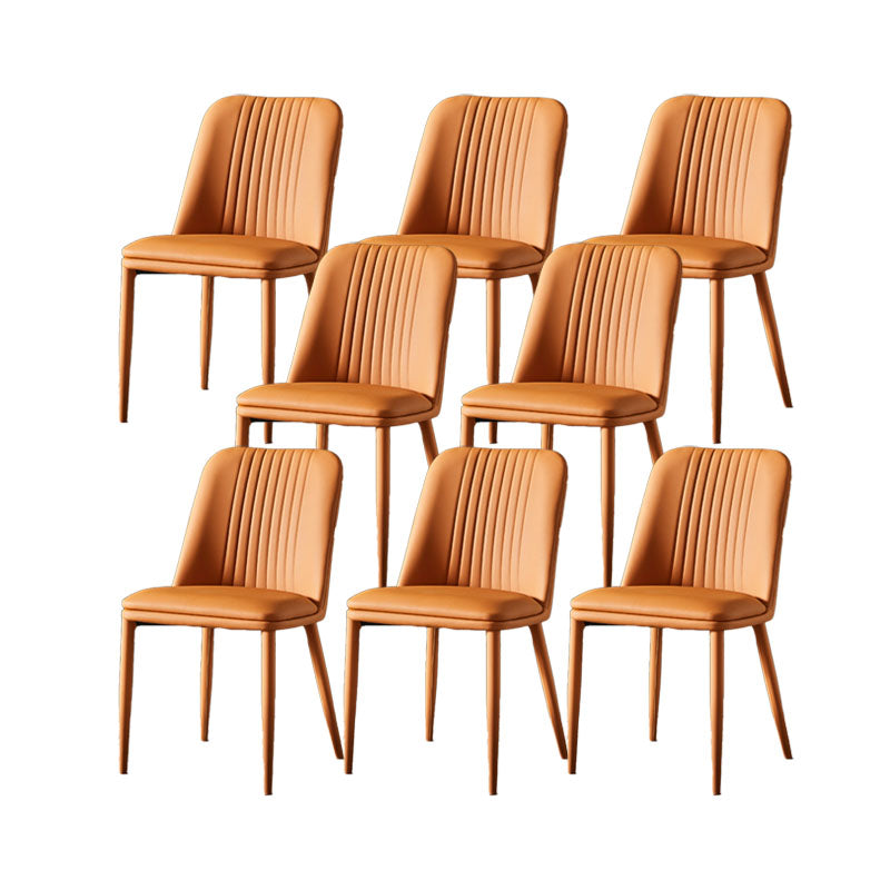 Dining Room Armless Dining Chair Home Parsons Faux Leather Dining Chair