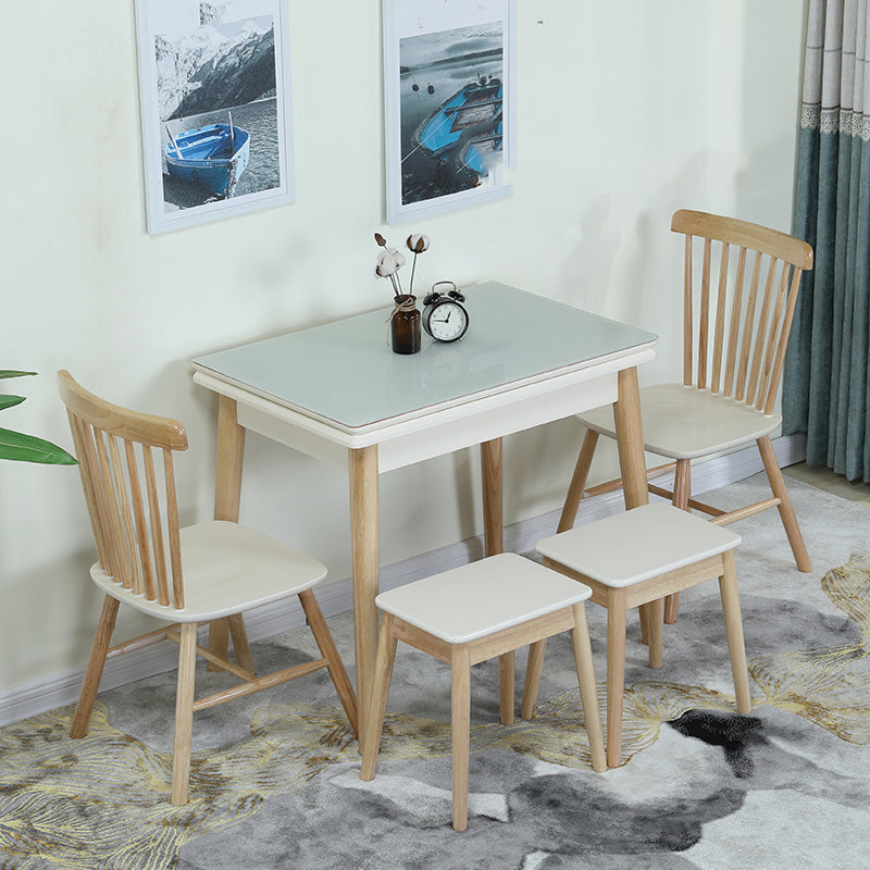 Modern Scalable Rectangle Dining Table Rubber Base for Dining Room