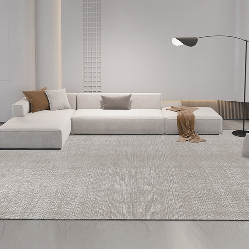 Minimalist Rug Beige Polyester Carpet Stain Resistant Rug for Living Room