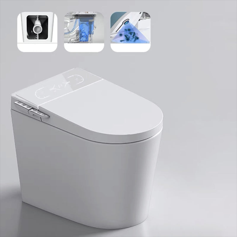 Elongated Vitreous China Bidets Bidet Seat White All-In-One Smart Toilet