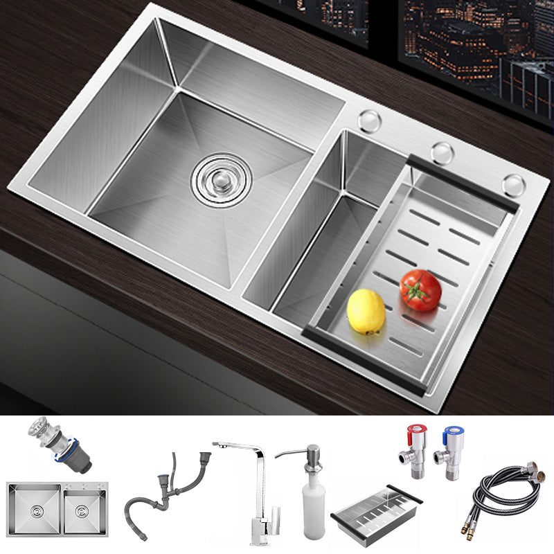 Modern Style Kitchen Sink Soundproof Detail Kitchen Double Sink with Basket Strainer